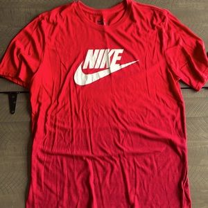 Large Red and White Nike Tee Shirt